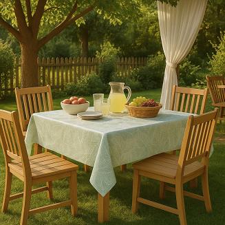 Obrus ogrodowy wodoodporny 140x280 GAIA Leaf szałwiowa w liście