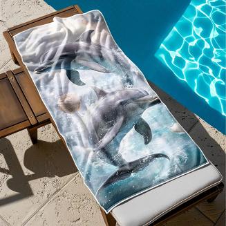 Ręcznik plażowy 100x180 delfiny w oceanie