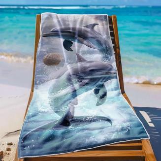 Ręcznik plażowy 100x180 delfiny w oceanie