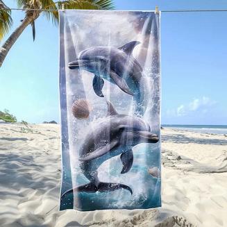 Ręcznik plażowy 100x180 delfiny w oceanie