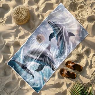 Ręcznik plażowy 100x180 delfiny w oceanie