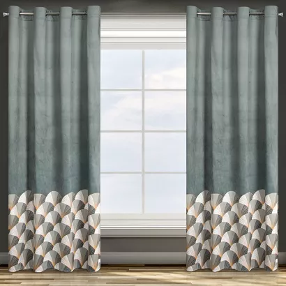Zasłona gotowa na przelotkach GINA 140x250 Design91 stalowa