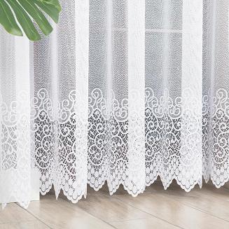 Firanka żakardowa gotowa na żabki VIOLETTA 300x250 biała