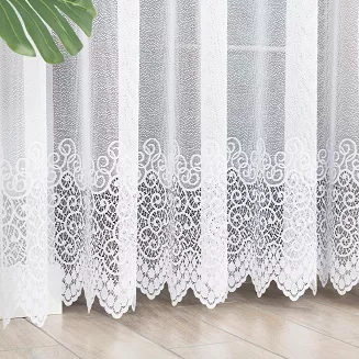 Firanka żakardowa gotowa na żabki VIOLETTA 300x250 biała