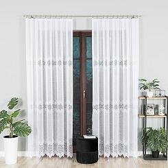 Firanka żakardowa gotowa na żabki VIOLETTA 300x250 biała