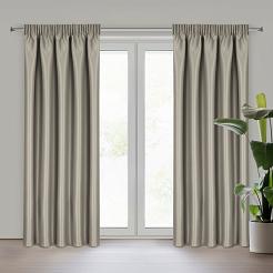 Zasłona gotowa na taśmie SELINA 140x270 Eurofirany ciemnobeżowy