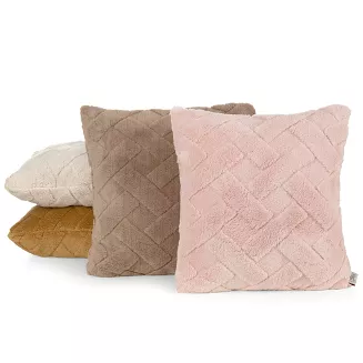 Poszewka dekoracyjna CARO 45x45 Design91 pudrowy róż