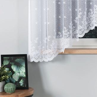 Firanka żakardowa gotowa na żabki KAROLINA 400x170 biała