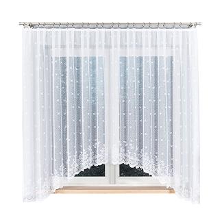 Firanka żakardowa gotowa na żabki KAROLINA 400x170 biała