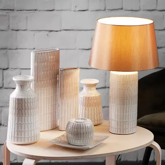 Świecznik dekoracyjny EDNA 13x11 Eurofirany kremowy a'la beczułka