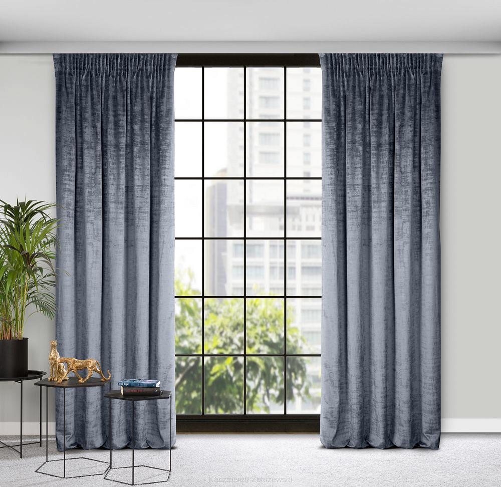 Zasłona gotowa na taśmie DARIA 140x270 Eurofirany stalowy