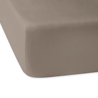 Prześcieradło satyna bawełniana z gumką 160x200 Darymex ciemnobeżowe