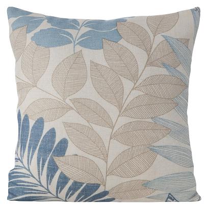 Poszewka dekoracyjna LENNY 40x40 Eurofirany naturalna niebieska w liście