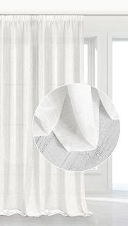 Firana gotowa na taśmie FROST 140x270 biała ze srebrną nitką