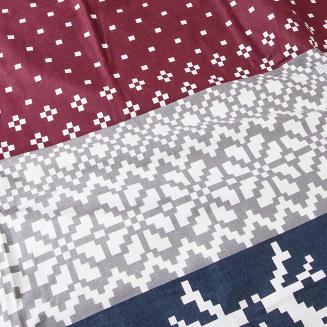 Pościel flanelowa FLANELOVE 160x200 biała bordowa w renifery i groszki