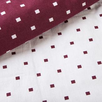 Pościel flanelowa FLANELOVE 160x200 biała bordowa w renifery i groszki