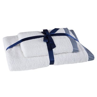 Komplet ręczników 2 cz. Eurofirany biały niebieski
