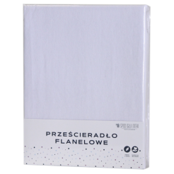 Prześcieradło flanelowe bez gumki 180x200 białe