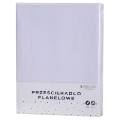 Prześcieradło flanelowe bez gumki 180x200 białe