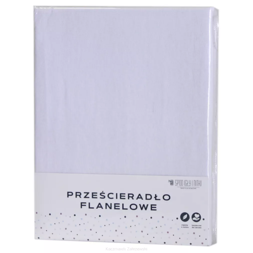 Prześcieradło flanelowe bez gumki 180x200 białe