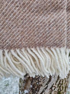 Koc z wełny nowozelandzkiej MAGDA 150x200 diagonalny beżowy