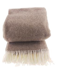 Koc z wełny nowozelandzkiej MAGDA 150x200 diagonalny beżowy