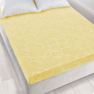 Prześcieradło frotte bez gumki Tulipan 150x205 ZWOLTEX żółty GRUBE