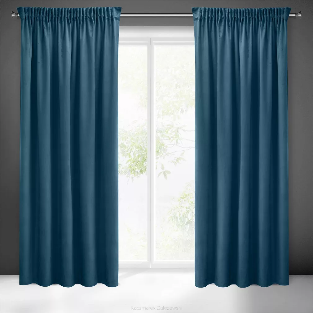 Zasłona gotowa na taśmie ZAS 140x270 Pierre Cardin Eurofirany niebieski