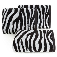 Ręcznik bawełniany ZEBRA 70x140 Eurofirany biały / czarny