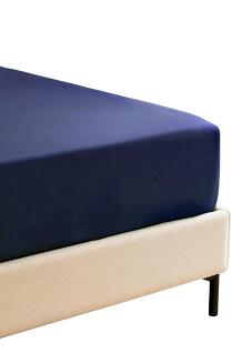 Prześcieradło bambusowe z gumką 140x200 granatowe