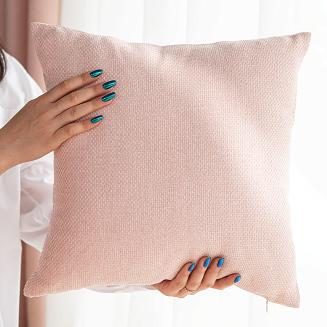 Poszewka dekoracyjna MOLLY 40x40 strukturalna pudrowy róż