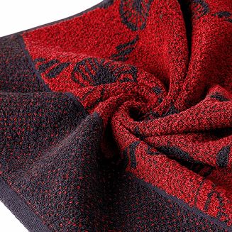 Ręcznik bawełniany DORIAN 70x140 Eurofirany czarny+czerwony