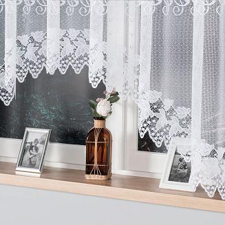 Firanka żakardowa gotowa na żabki HERNANI 310x160 biała