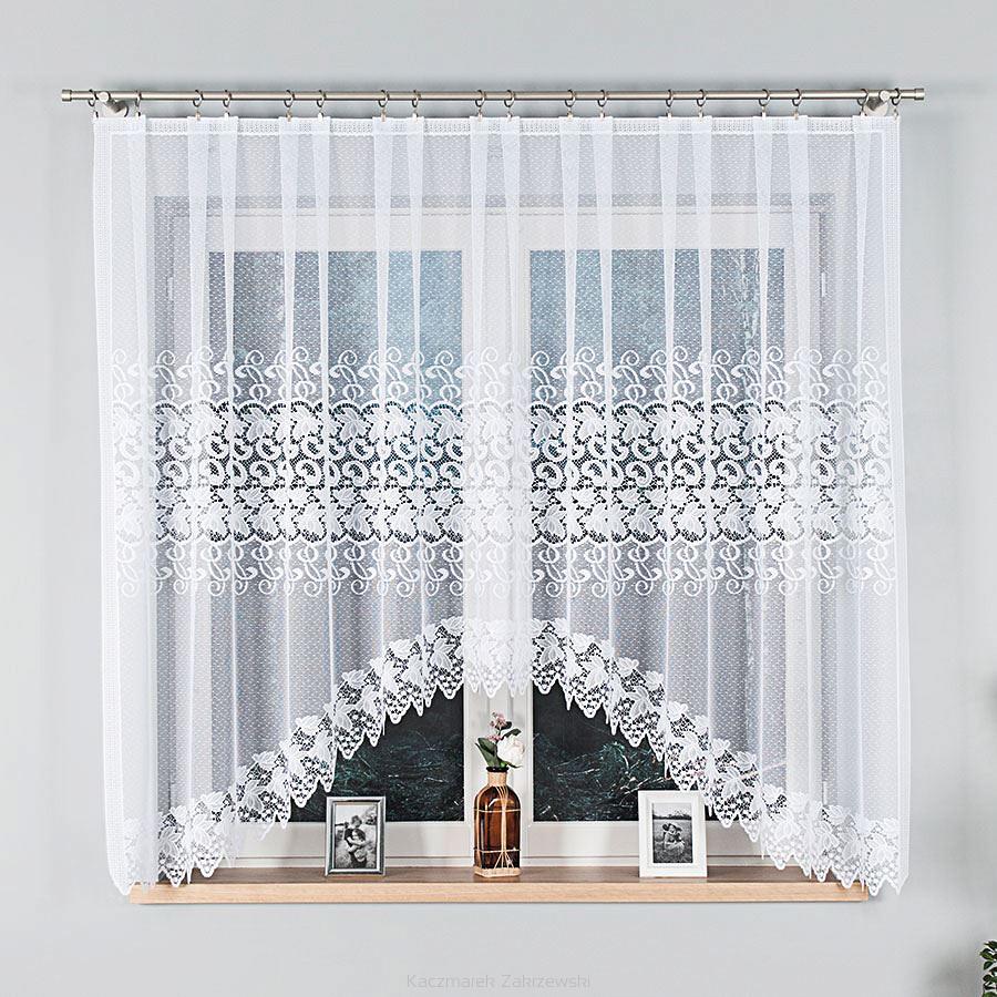 Firanka żakardowa gotowa na żabki HERNANI 310x160 biała