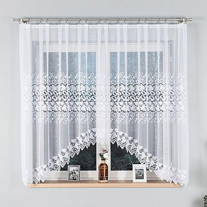 Firanka żakardowa gotowa na żabki HERNANI 310x160 biała