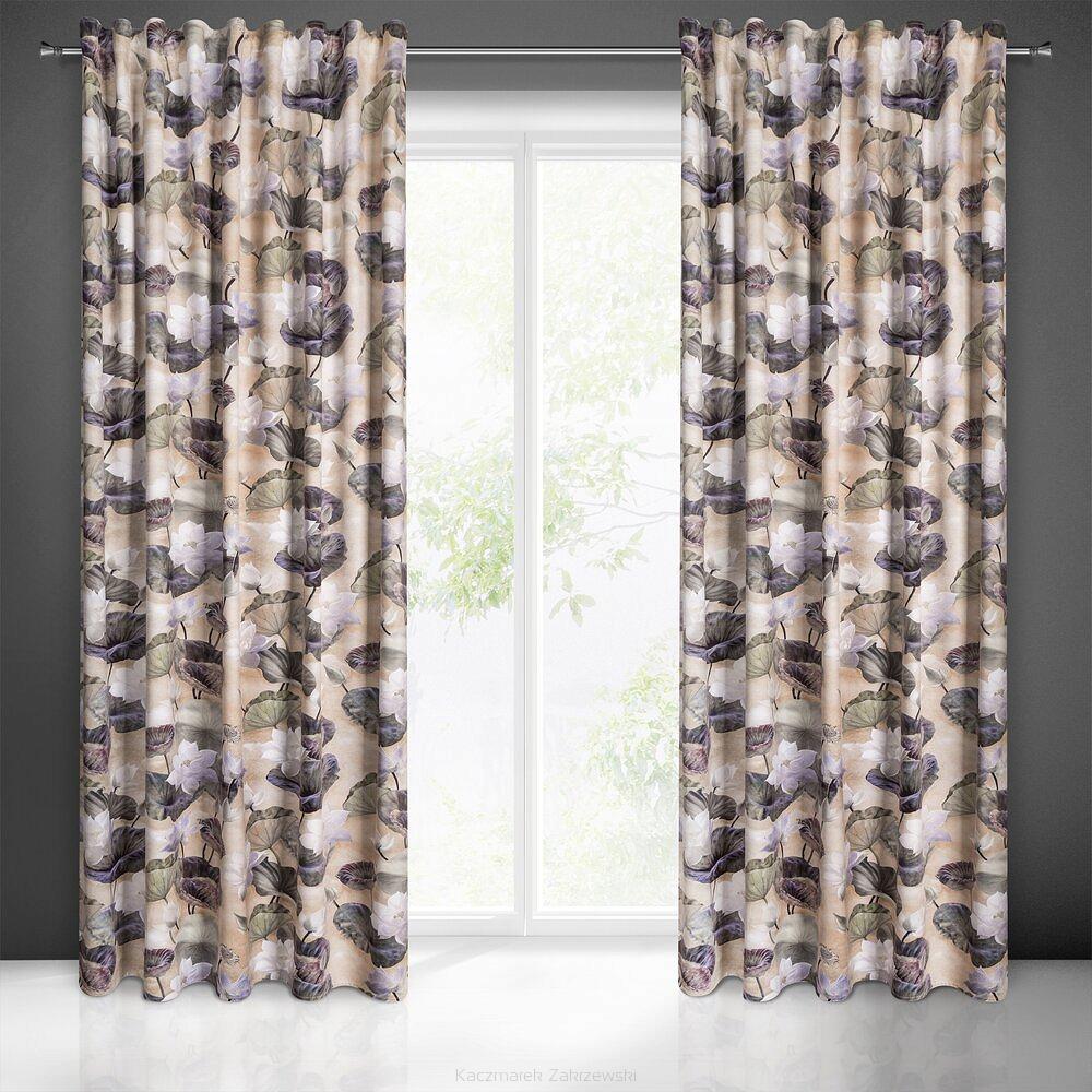 Zasłona gotowa na taśmie LOTOS 140x270 Eurofirany beżowy