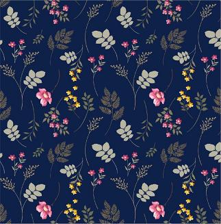 Koszula damska LUNA kod 79 granatowa w leśne kwiaty