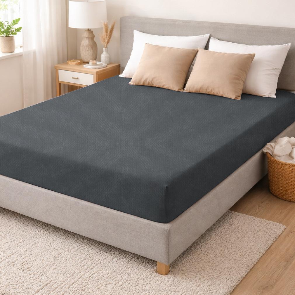 Prześcieradło jersey z gumką 180x200 grafitowe