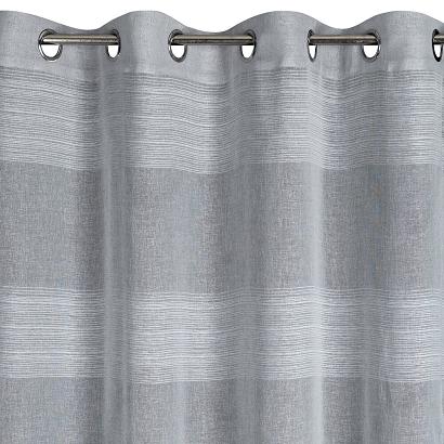 Zasłona gotowa na przelotkach AGATA 140x250 Eurofirany srebrna w pasy