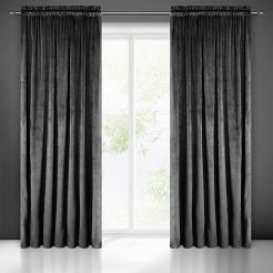 Zasłona gotowa na taśmie MELANIE 140x270 Eurofirany czarna