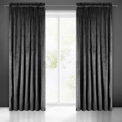 Zasłona gotowa na taśmie MELANIE 140x270 Eurofirany czarna