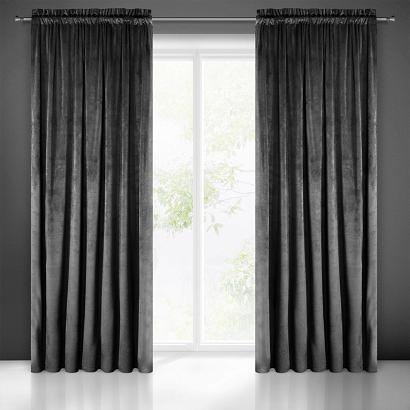 Zasłona gotowa na taśmie MELANIE 140x270 Eurofirany czarna