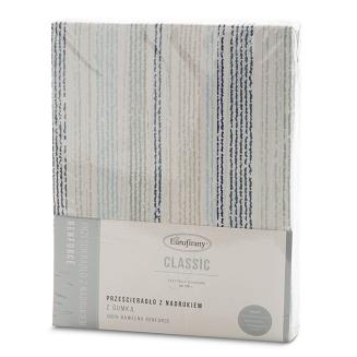 Prześcieradło satynowe z gumką PRINT 200x220 Eurofirany niebieski