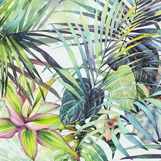 Zasłona gotowa na przelotkach ROMMY 140x250 Eurofirany biała zielona