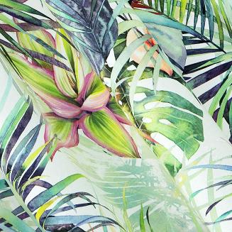 Zasłona gotowa na przelotkach ROMMY 140x250 Eurofirany biała zielona