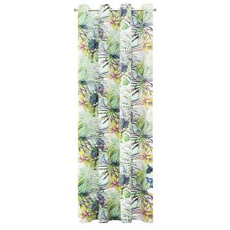 Zasłona gotowa na przelotkach ROMMY 140x250 Eurofirany biała zielona