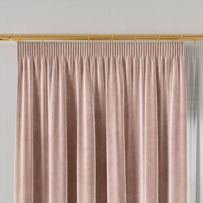 Zasłona gotowa na taśmie VELVI 140x260 jasnoróżowa