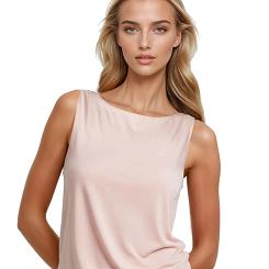 Koszulka damska na szerokich ramiączkach oversize Jakina różowa