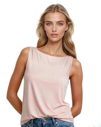 Koszulka damska na szerokich ramiączkach oversize Jakina różowa