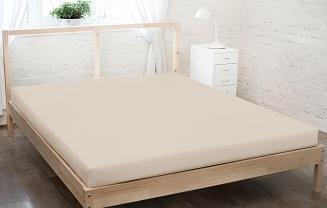 Prześcieradło jersey z gumką 120x200 jasny beżowy